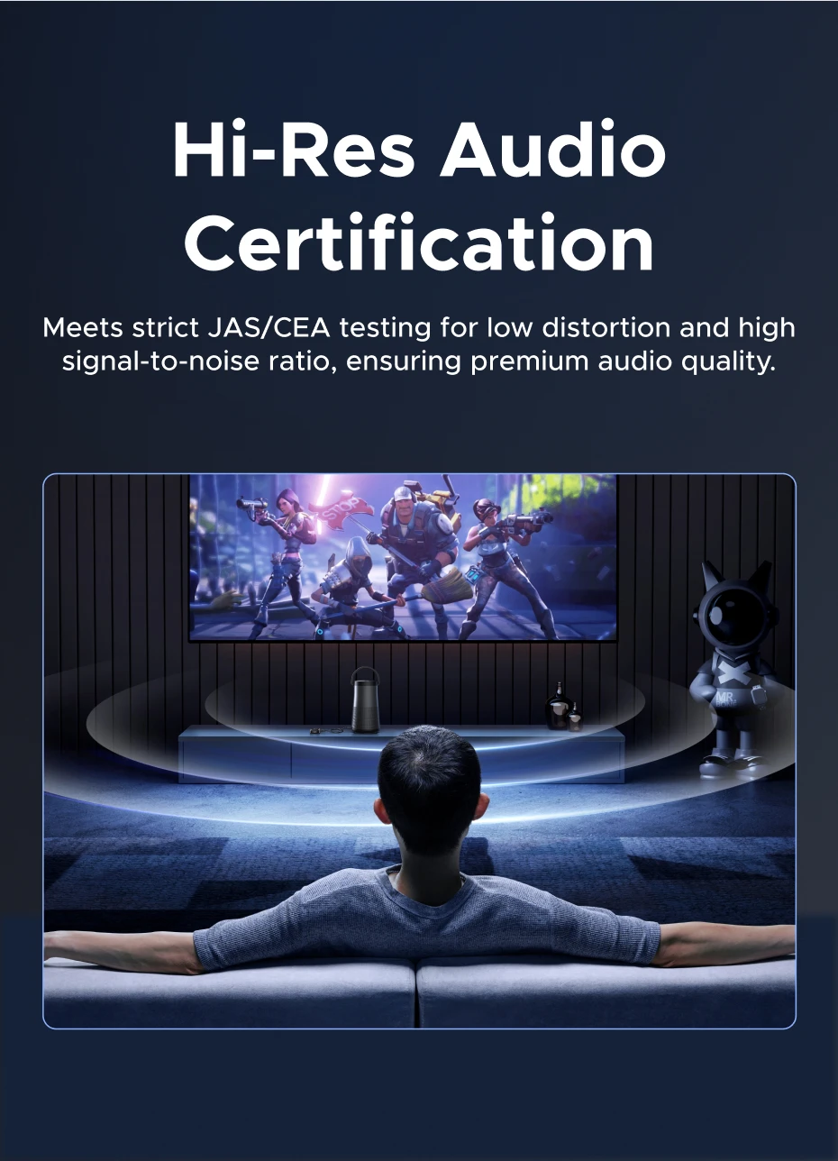 Description Picture 5 of itemUGREEN Bluetooth 6.0 Receiver with LDAC, Hi-Res Wireless Audio Adapter 3.5mm AUX Receiver for Speakers/Wired Speakers/Stereo