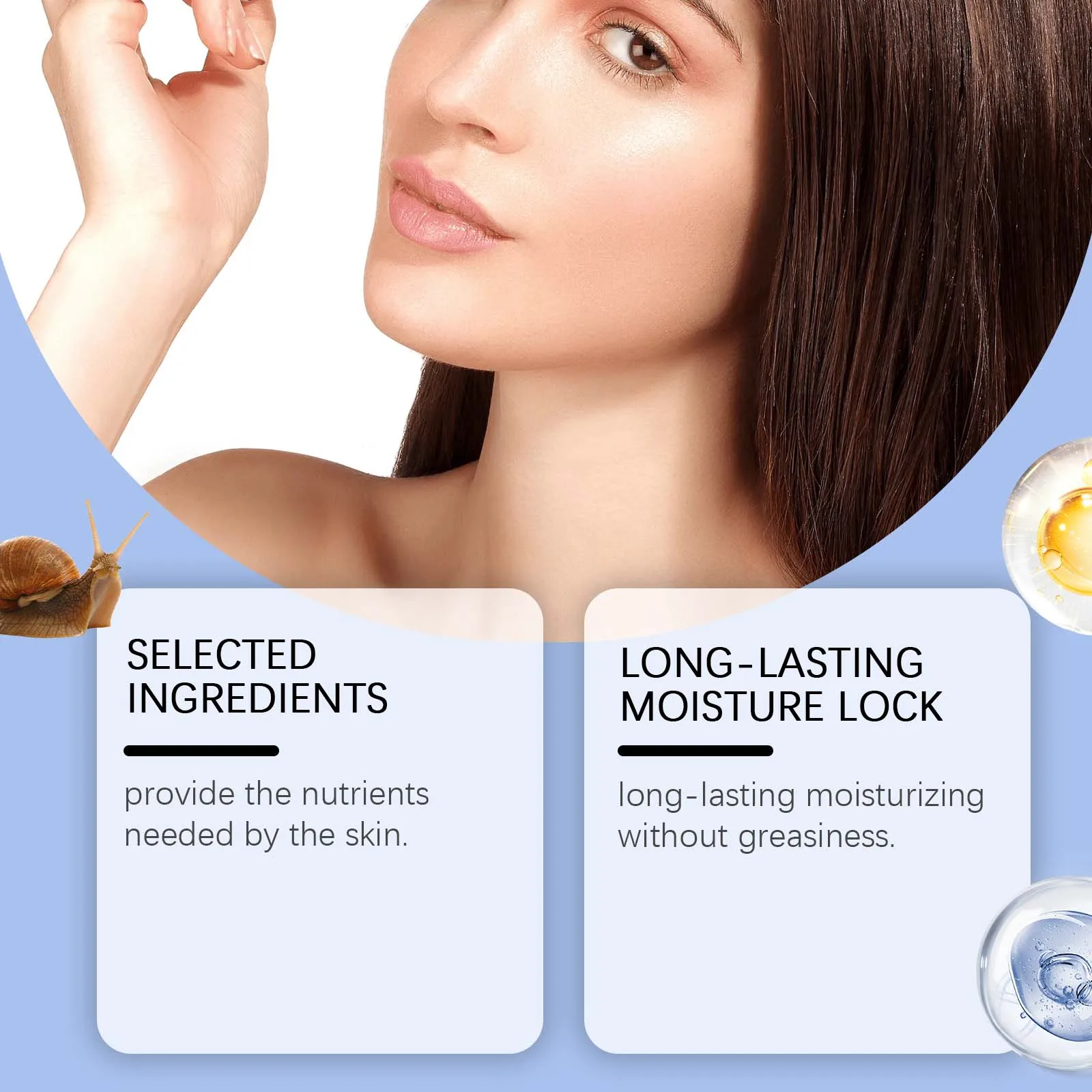 EELHOE Snail Mucin Serum Rejuvenating Shrinking Pore Firm Lift Improve Sagging Moisturize Brightening Skin Face Care Cream 100ml 4