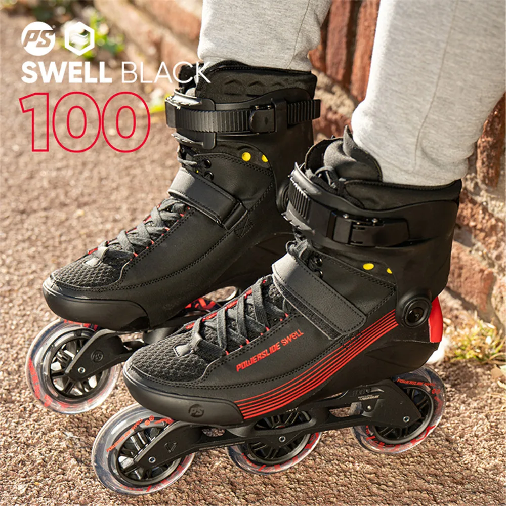 OriginalPowerslideSwellElectricTrinityFrameInlineSkatesPinkBlack3100mmSpeedRacing