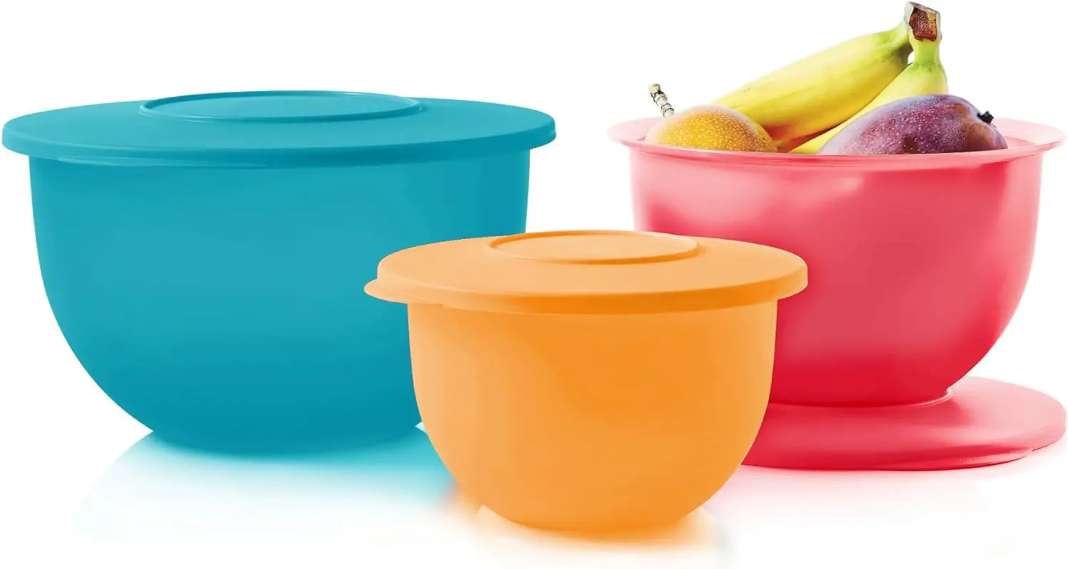 

Brand Impressions 6-Piece Classic Bowl Set (3 Bowls + 3 Lids) - Dishwasher Safe & BPA Free - Airtight, Leak-Proof Food Stora Dis