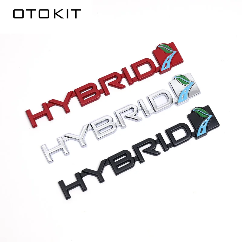 Otokit Car Sticker Hybrid Logo Emblem Badge Decal Per Toyota Auris Prius Rav4 Yaristouring Honda Civic City Ford Ecosport Fusion
