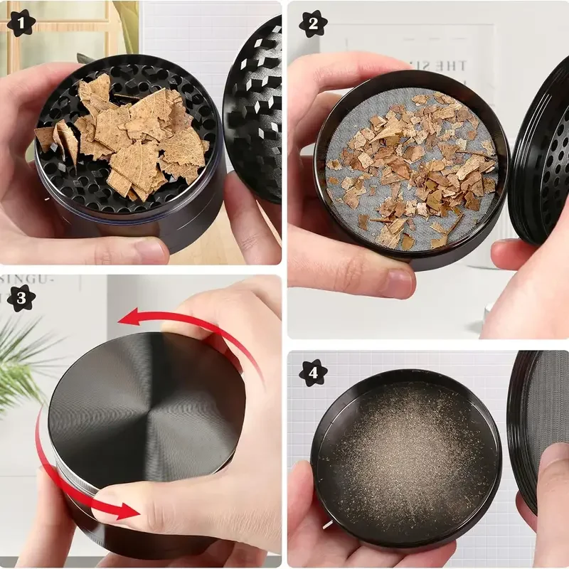 4-Layer Zinc Alloy Herbal Herb Tobacco Grinders for Smoking Metal Tobacco Cutting Pipe Accessories Pipes Herb Mills tobacco grinder