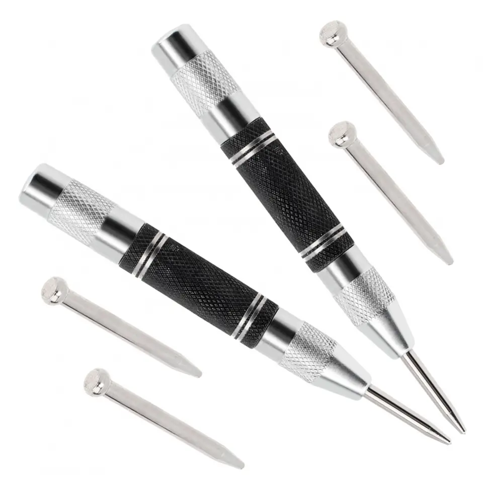 Outil Perçage Précision NEIKO Pointeau Central Automatique 15cm - Acier S2 - Réglage Une Main Poinçon Métal Bois Sans Marteau