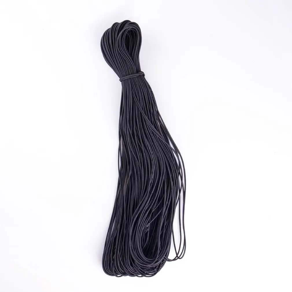 3mm 10 M Tent Poles Craft Elastic Rubber Band, Black And White Color