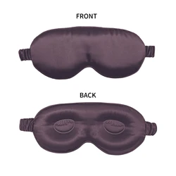 Luxurious Pure Mulberry Silk Sleep Mask - 3D Contoured No-Pressure Eye Cover Blindfold - 21x11cm (Grey Purple)
