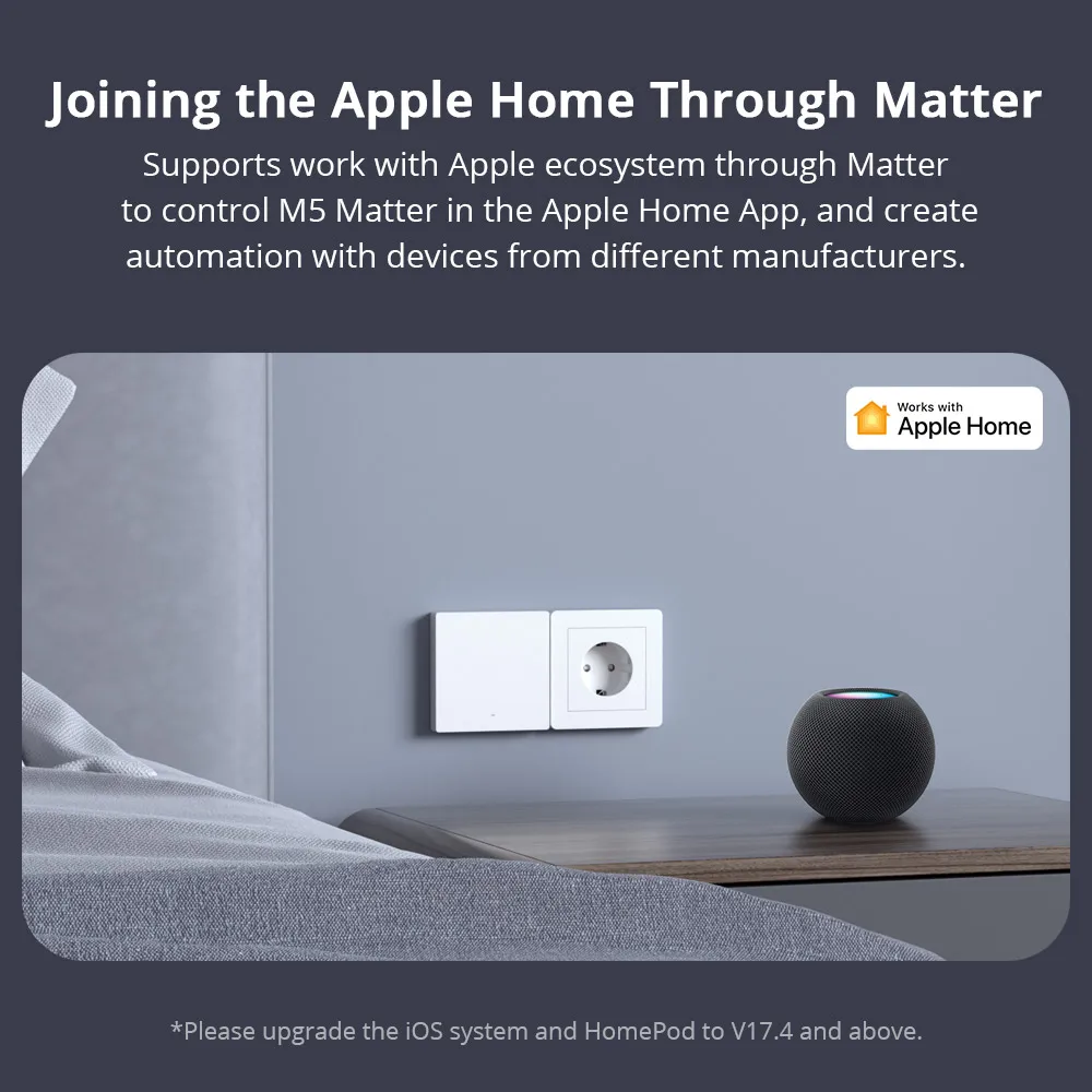 M5 Matter Smart Wall Switch Two-way ESP32 EWeLink-Remote Switchman Voice Control