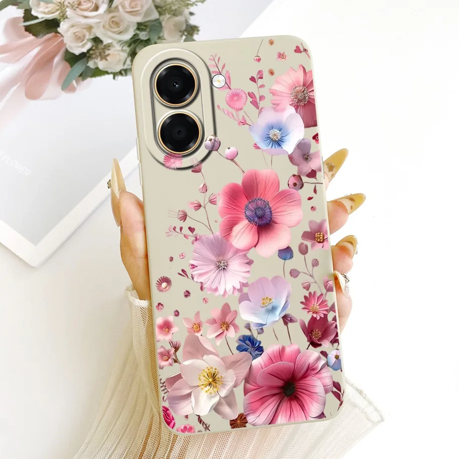 Pretty Flower Candy Painted Soft Silicone Phone Case - Back Cover & Bumper