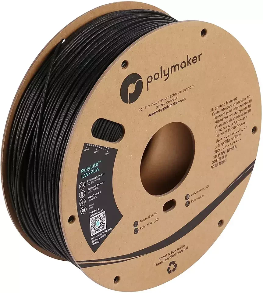 Bobine de carton de filament de la basse densité PLA 1.75mm 3D messieurs  0.8 kg/Roll de Polymaker PLA PolyLite LW-PLA - AliExpress