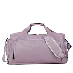 Customized Logo Gym Bag with Wet & Dry Compartments - Personalized Name & Photo Design (Purple)