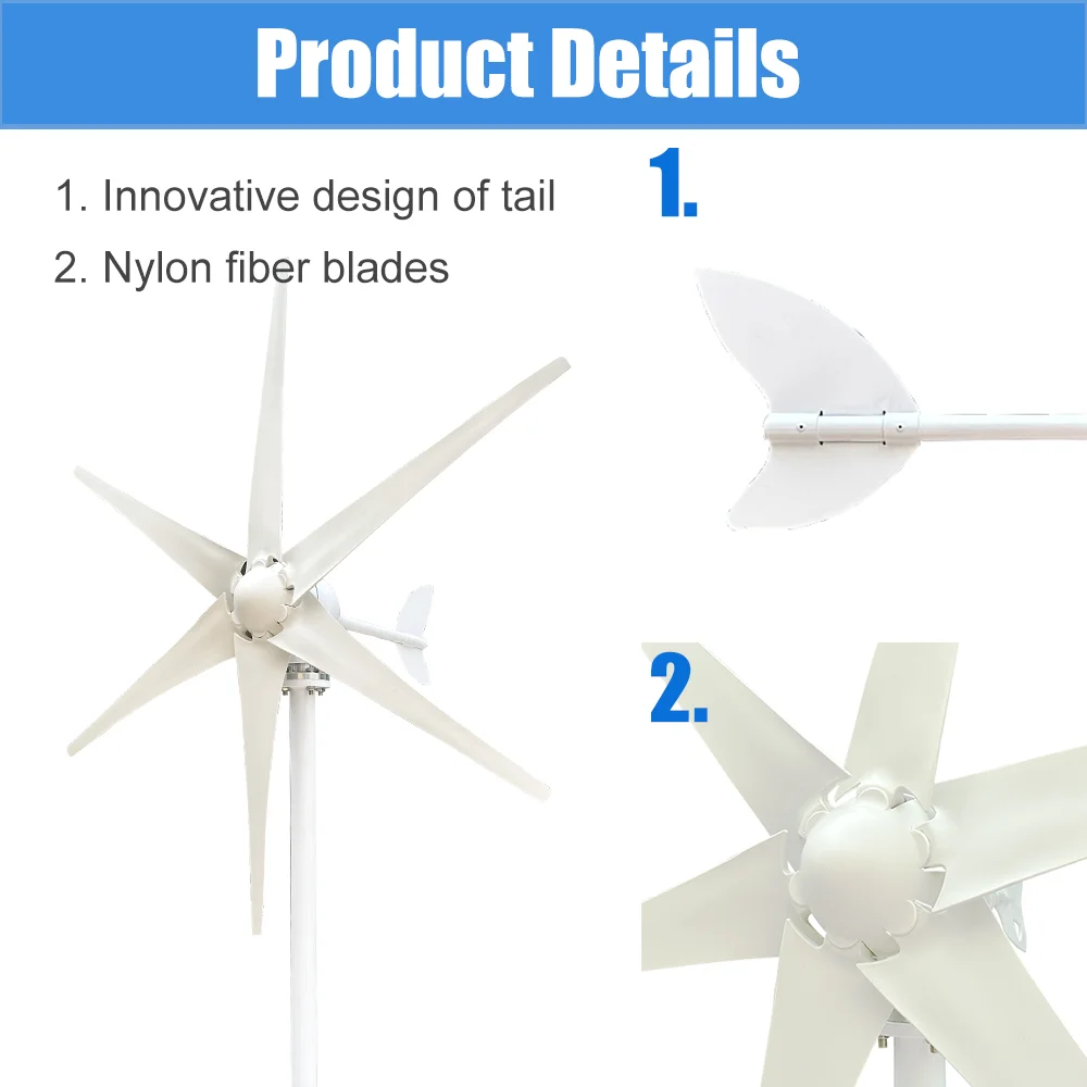 3KW Windmill Wind Turbine Power Generator 12V 24V 48V Output 220V 230V Off Grid System With MPPT Charger System Complete Kit