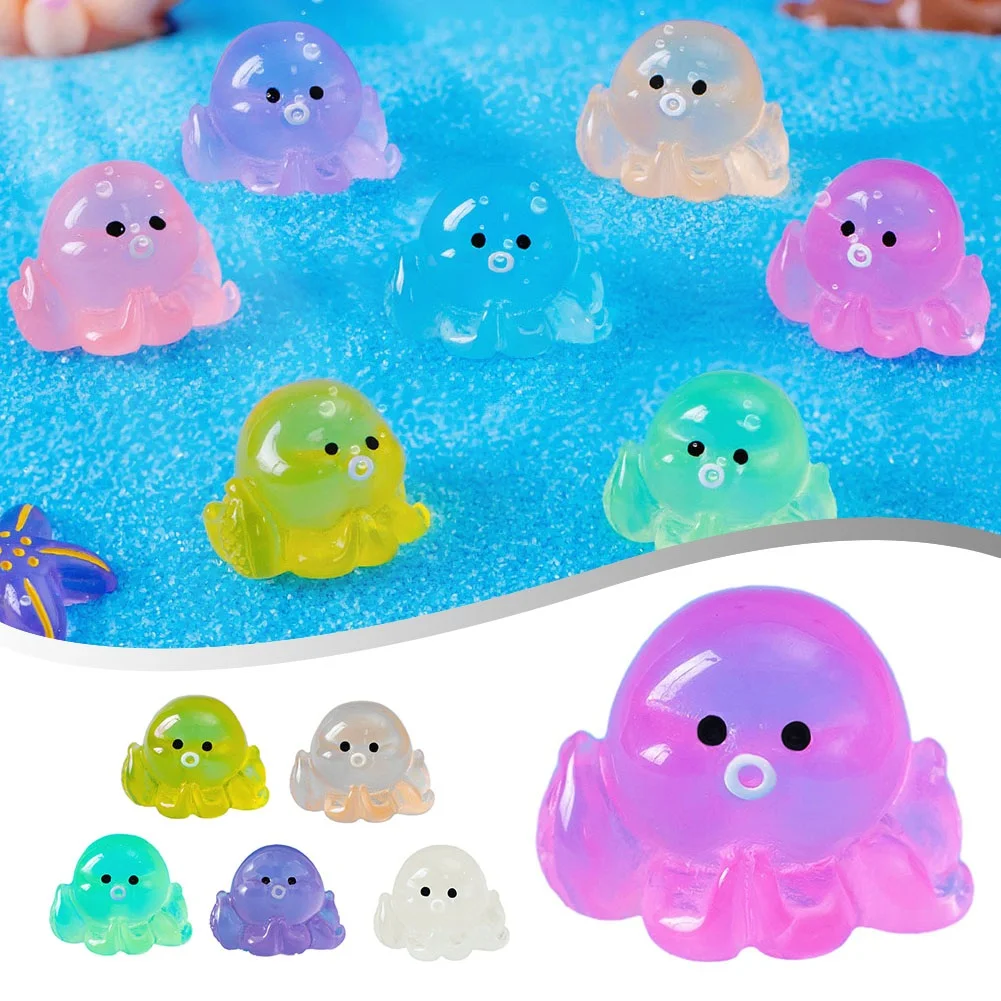 

Luminous== Small Octopus ==Ornaments ==Multifunctional =Fluorescent Ornament Sea Bottom Fish Tank Resin Crafts Home Decorations