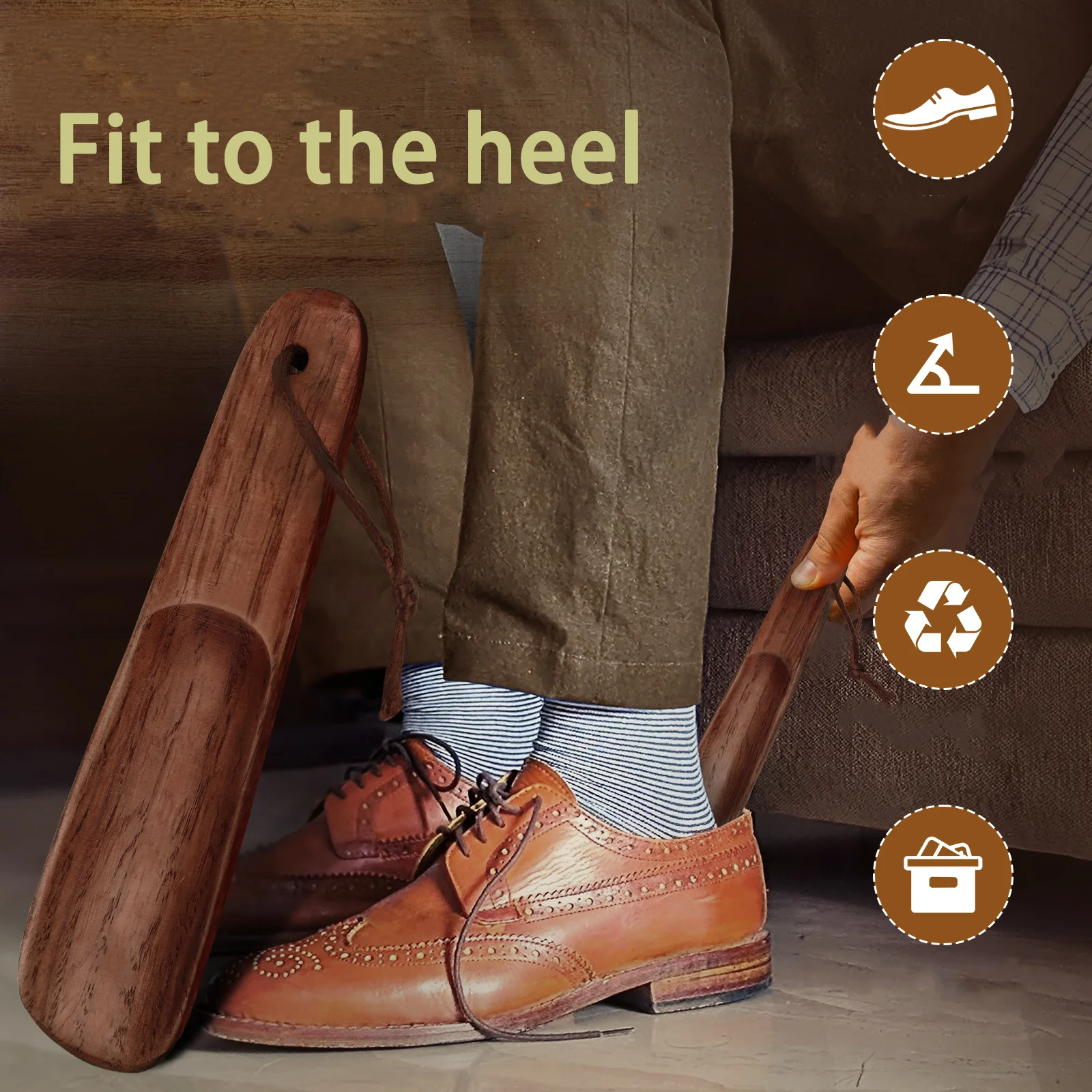 16CM Solid Wood Shoe Horn Portable Travel Shoe Spoon For Shoes Wooden Handle Mini For Kids shoe horn