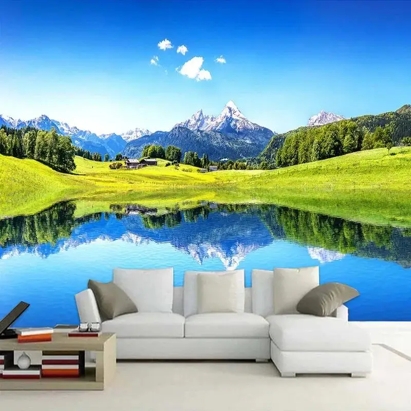 

Custom Any Size 3D Mural Wallpaper Nature Scenery Blue Lake Photo Wall Painting Living Room Bedroom Home Decor Backdrop Wall 3 D