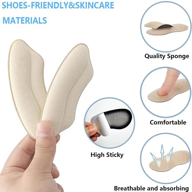 Flannelette Anti-wear Heel Pad for Women Heel Post Half Size Pad Anti-wear Repair Shoes Back Stick Adjustment Shoe Size for heel protector shoe repair patches heel protector pads shoe repair patch shoe repair stickers shoe stickers shoe anti slip stickers shoe heel repair tips