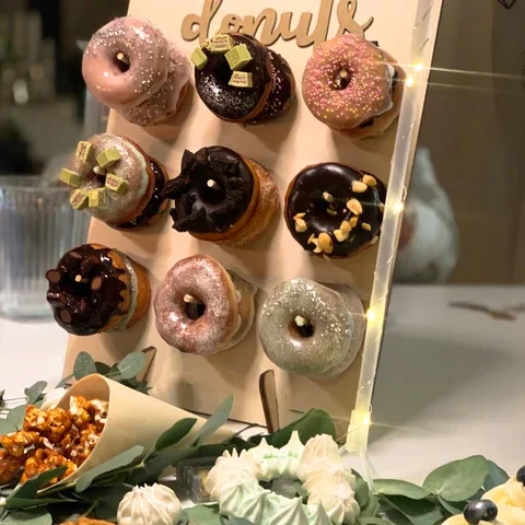 

Wooden donut Bracket donut decorations donuts Baking Dessert shop Donut party decoration Supplies