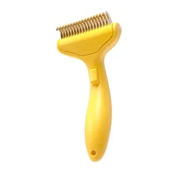 Pet Hair Removal & Detangling Grooming Brush for Pets with Long, Thick Hair (YELLOW)