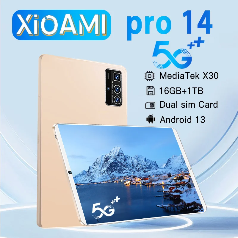 Tablet PC Global Android 13 Pad Pro 14 Tablet 12/16GB 1TB 12000mAh 10 Core GPS WIFI Tablet PC Android Dual SIM Tab 100% Original