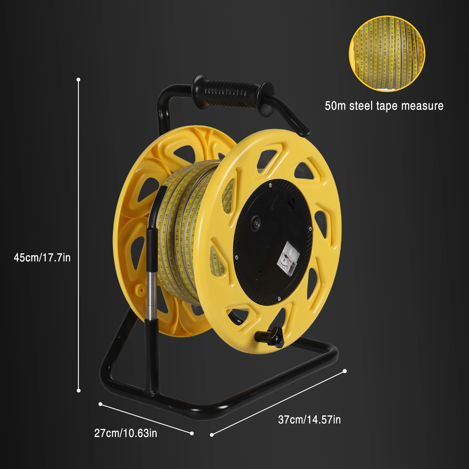 50m Water Level Gauge with Fixed Probe and Steel Tape Portable Ruler Water Level Meter Sensor for Wells Boreholes Reservoirs