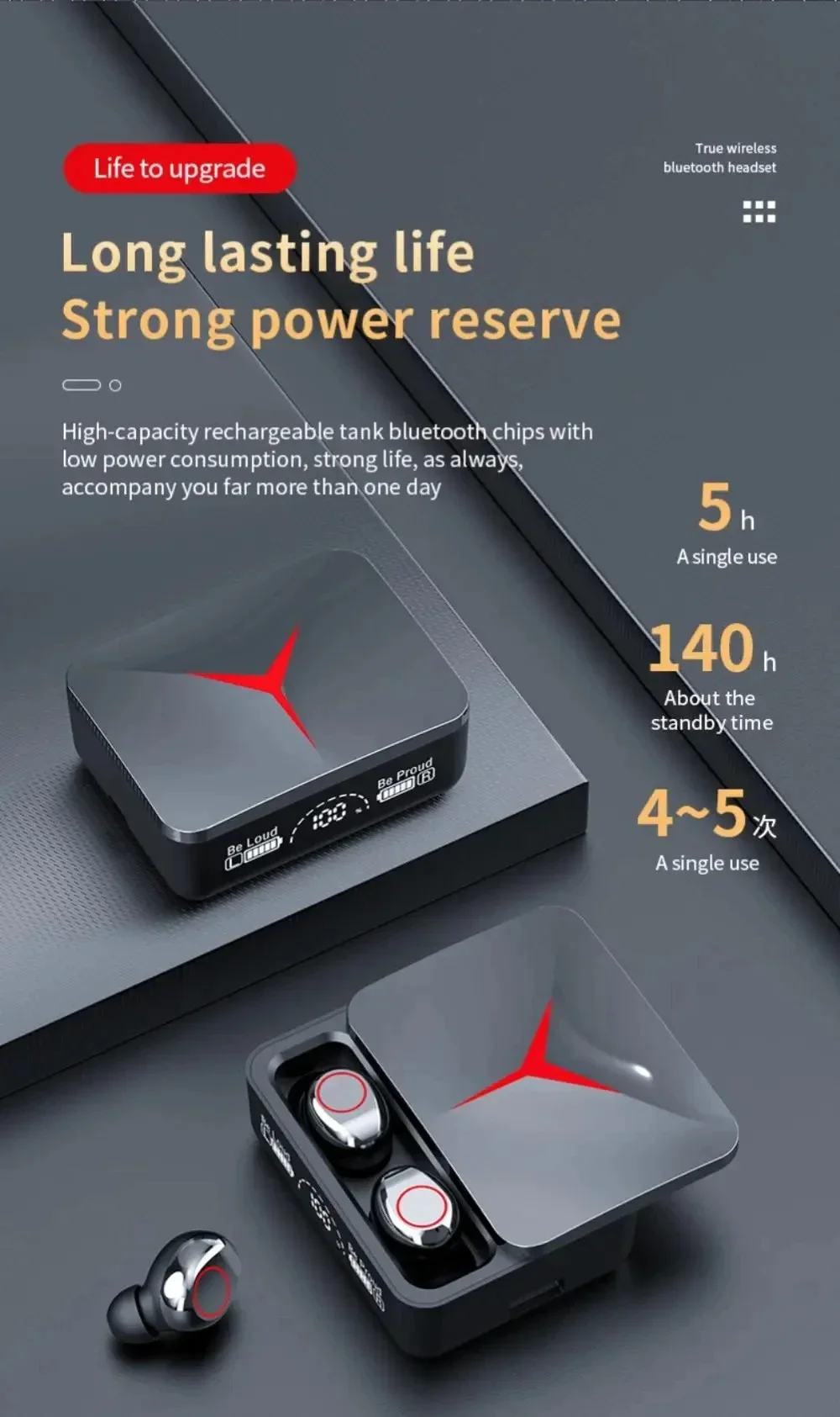 Bluetooth 5.3 Touch Control Gamer Headset Wireless Earphones HiFi Stereo Noise R