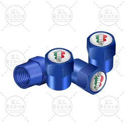 Set of 4 Premium Auto Exterior Logo Metal Tire Valve Caps Dust Covers (F)