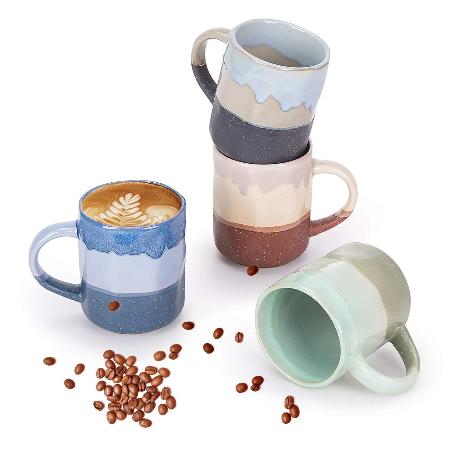 

Simple gradient color mug office ceramic coffee milk handle mug embossed couple drinking oatmeal cup fruit juice tea cup