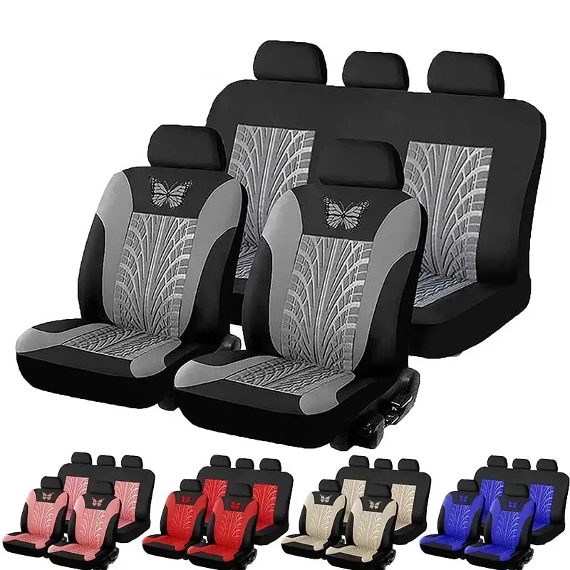 Butterfly Glamour Car Seat Cover Set - Premium Bronzing, Universal Fit, Fashionable, Durable & Comfortable