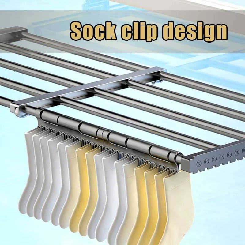 Extendable Clothes Drying Rack for Balcony and Bedroom