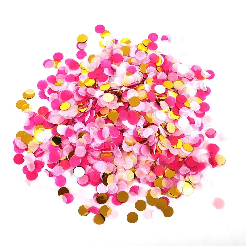 6000 Coriandoli Rotondi In Carta Rosa E Oro - 2,5 Cm Per Compleanno, Matrimonio E Feste - 2