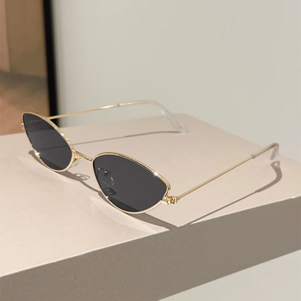 KLASSNUM Mode Kleine Cat Eye Sonnenbrille für Männer Frauen Retro Fahren Sonnenbrille Luxus Marke Metall Rahmen UV400 Shades Brillen – Detail 10