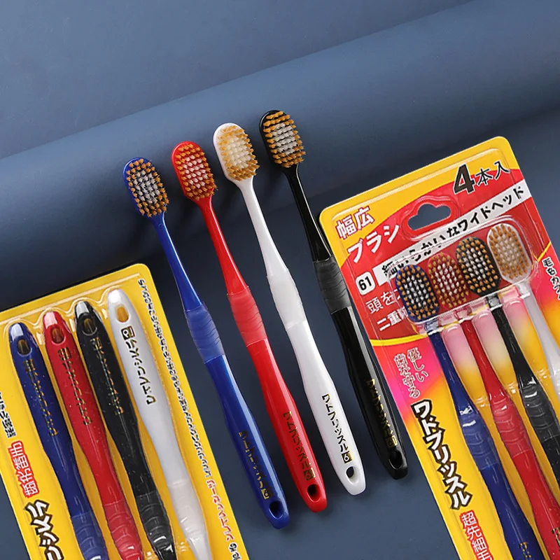 4PC/set Adult Large Head Soft Bristle Toothbrush Household Toothbrush