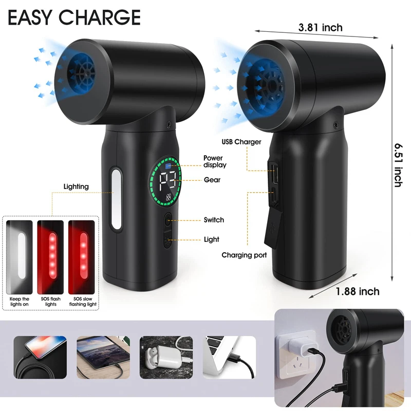 7500mAh Portable Compressed Air Duster 2 in 1 Air Blower & Vacuum Cleaner Cordless Duster Blower for Keyboard Computer Cleaning 3