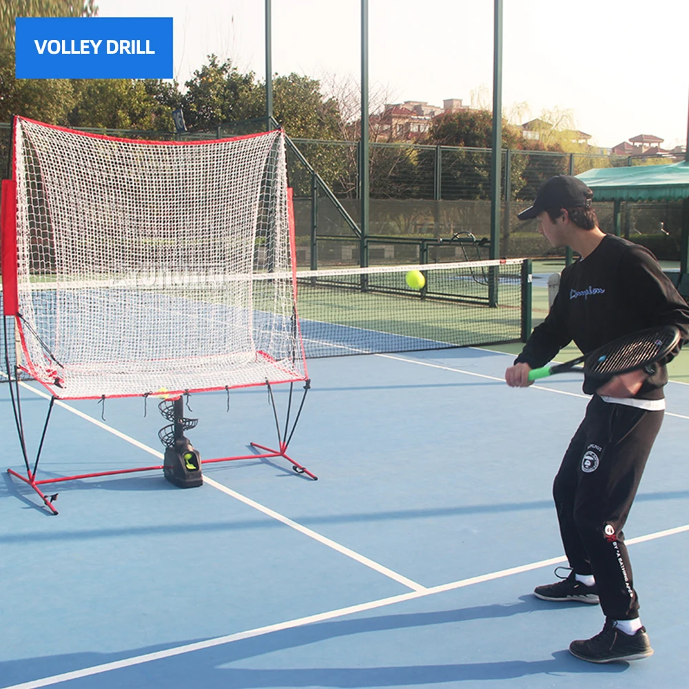 

Portable Tennis Ball Throwing Machine Coach Ball Feeding Machine Self-service Single Swing Racket Practice with battery