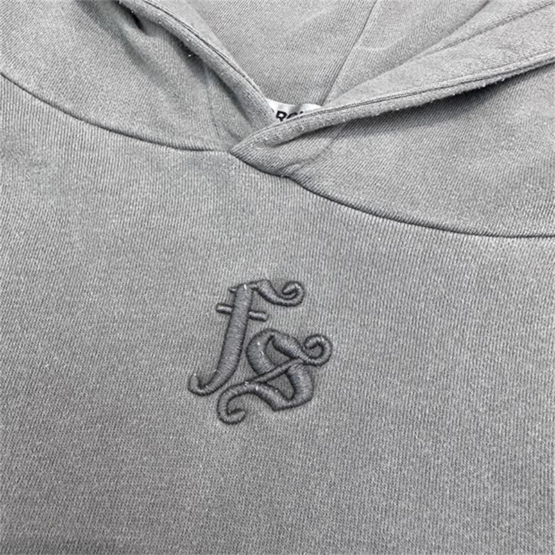 Vintage Washed Embroidered Patchwork Hoodie Men Women Top Quality Heavy Fabric Sweatshirts Oversize Pullovers Hooded