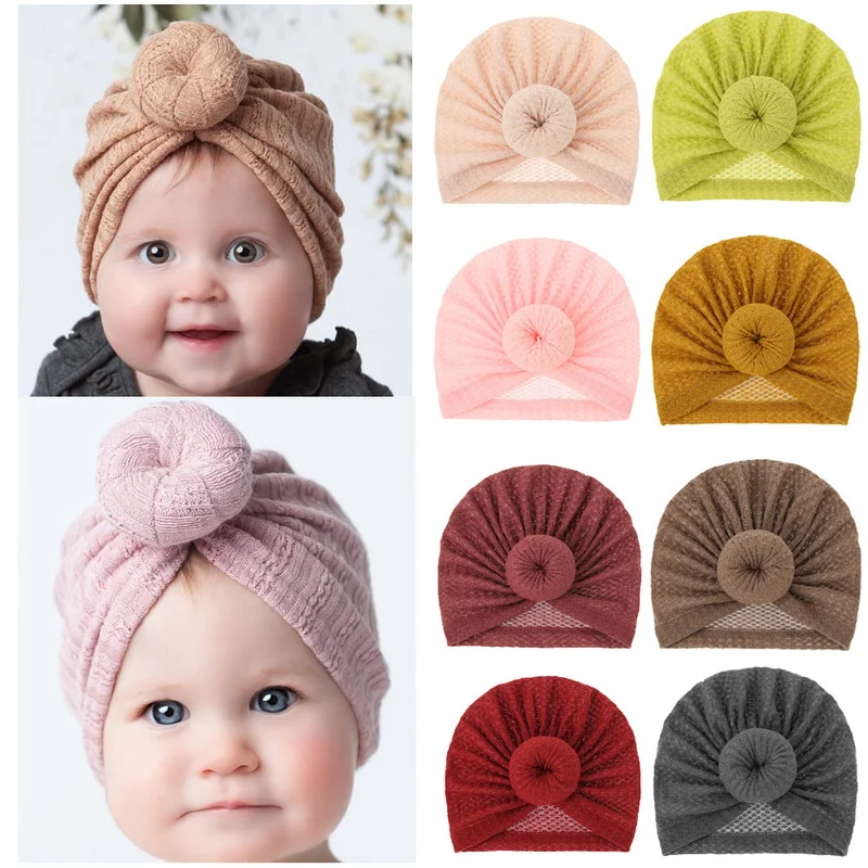 Bandeau bébé fille : bandeau élastique en coton uni - Casquettes