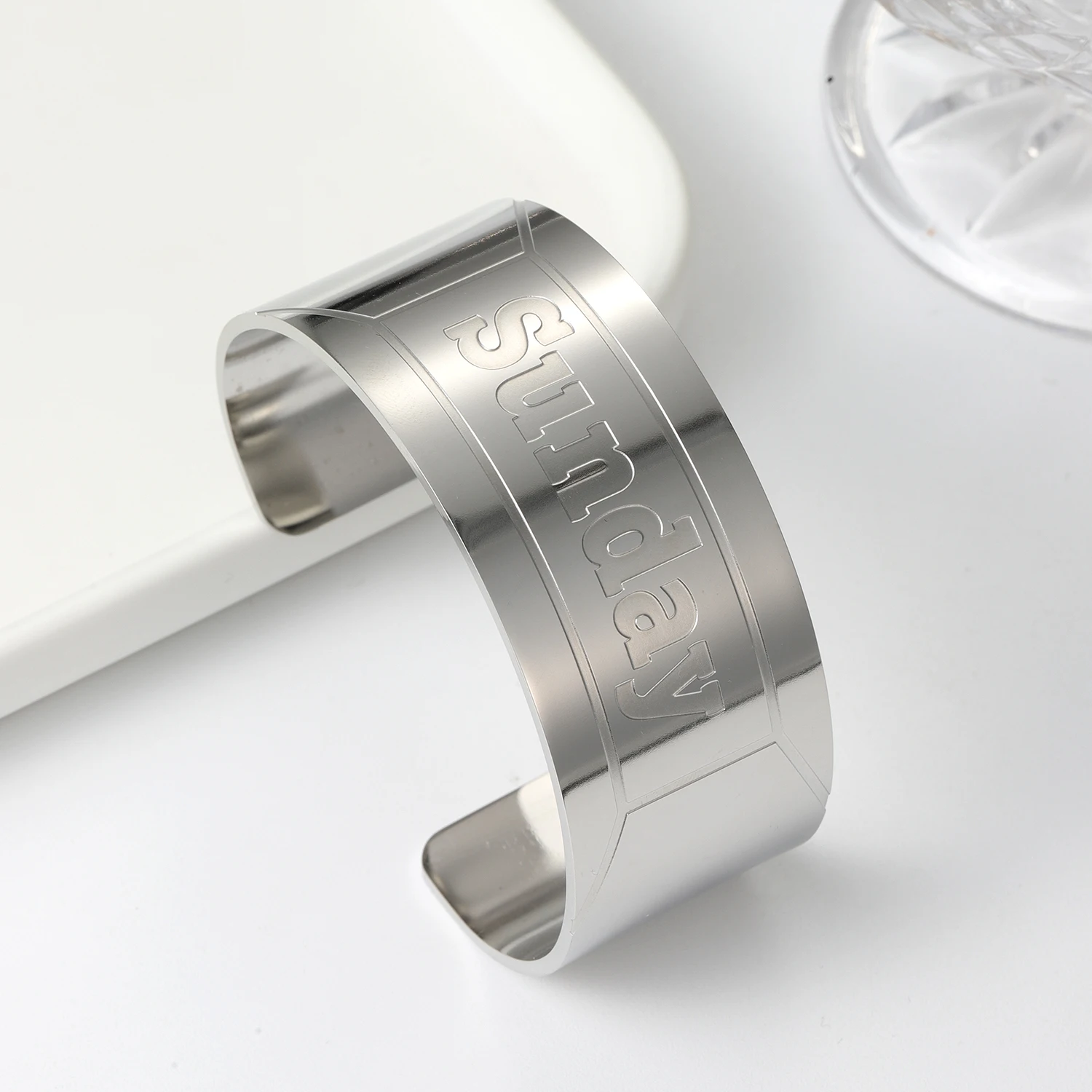 Bracciale Con Nome Personalizzato - Acciaio Inossidabile, Regolabile, Regalo Per Donne E Ragazze - Foto 9