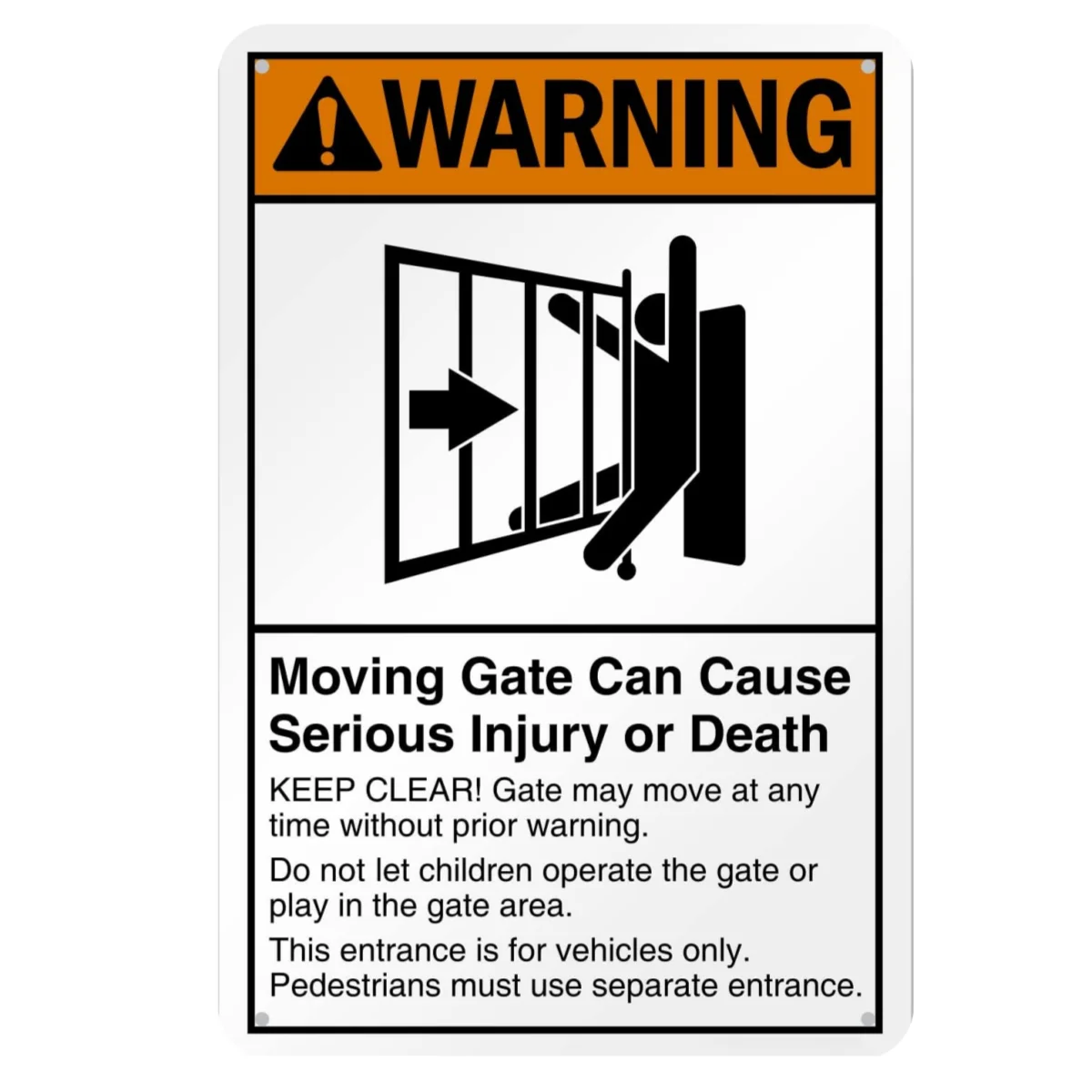 Стандартные металлические вывески 2 шт./4 шт. Мобильные ворота могут причины от травм или смерти Алюминиевый материал Оловянн...