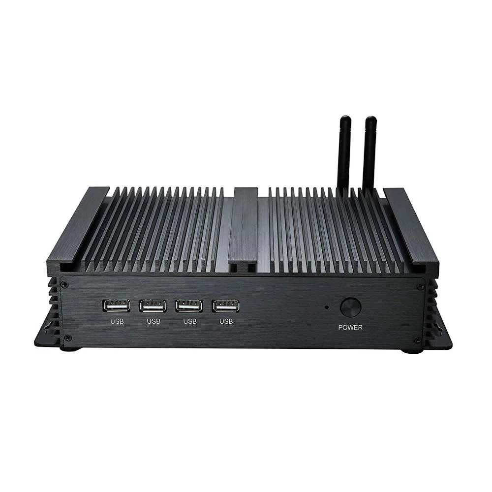 Barebone Fanless Industrial Mini PC Windows XP/7/8/10 Intel Core i5 3317U Desktop HTPC 2*Lans 4*RS232 COM  VGA Rugged Computer