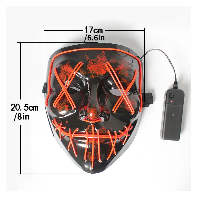Led Light Emitting Masks Holiday Spooky Dress Up Props Halloween Play Role Masks Masquerade led light mask