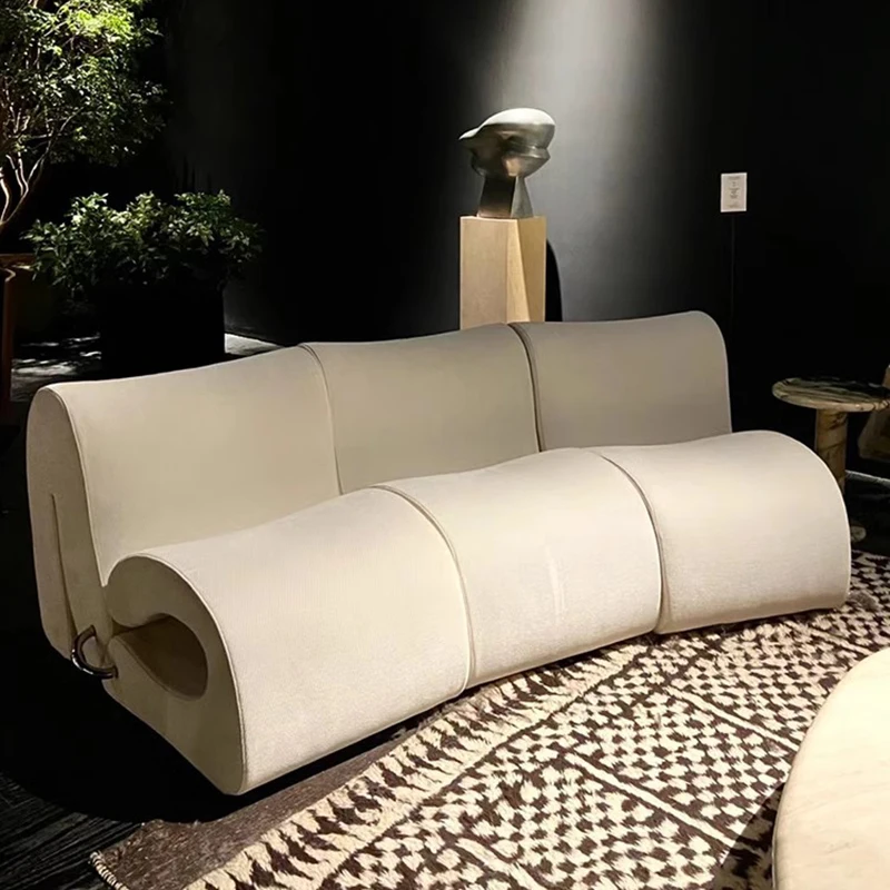 

Modern Comfortable Living Room Sofas Aesthetic New Italian Minimalist Sofa Ripple Multi-person Hotel Wohnzimmer Sofas Furniture