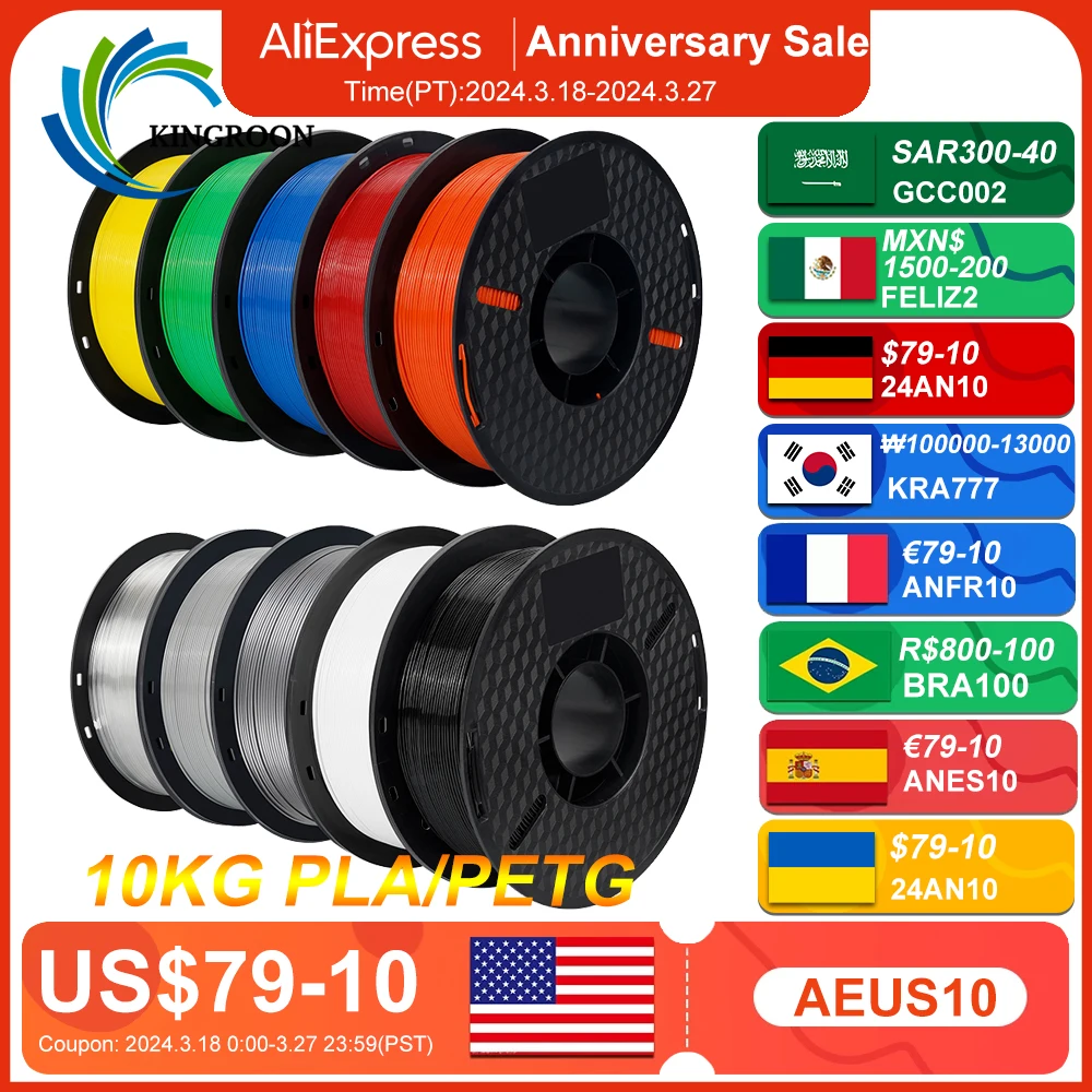 Vibrant 1.75mm PLA Filament for 3D Printing