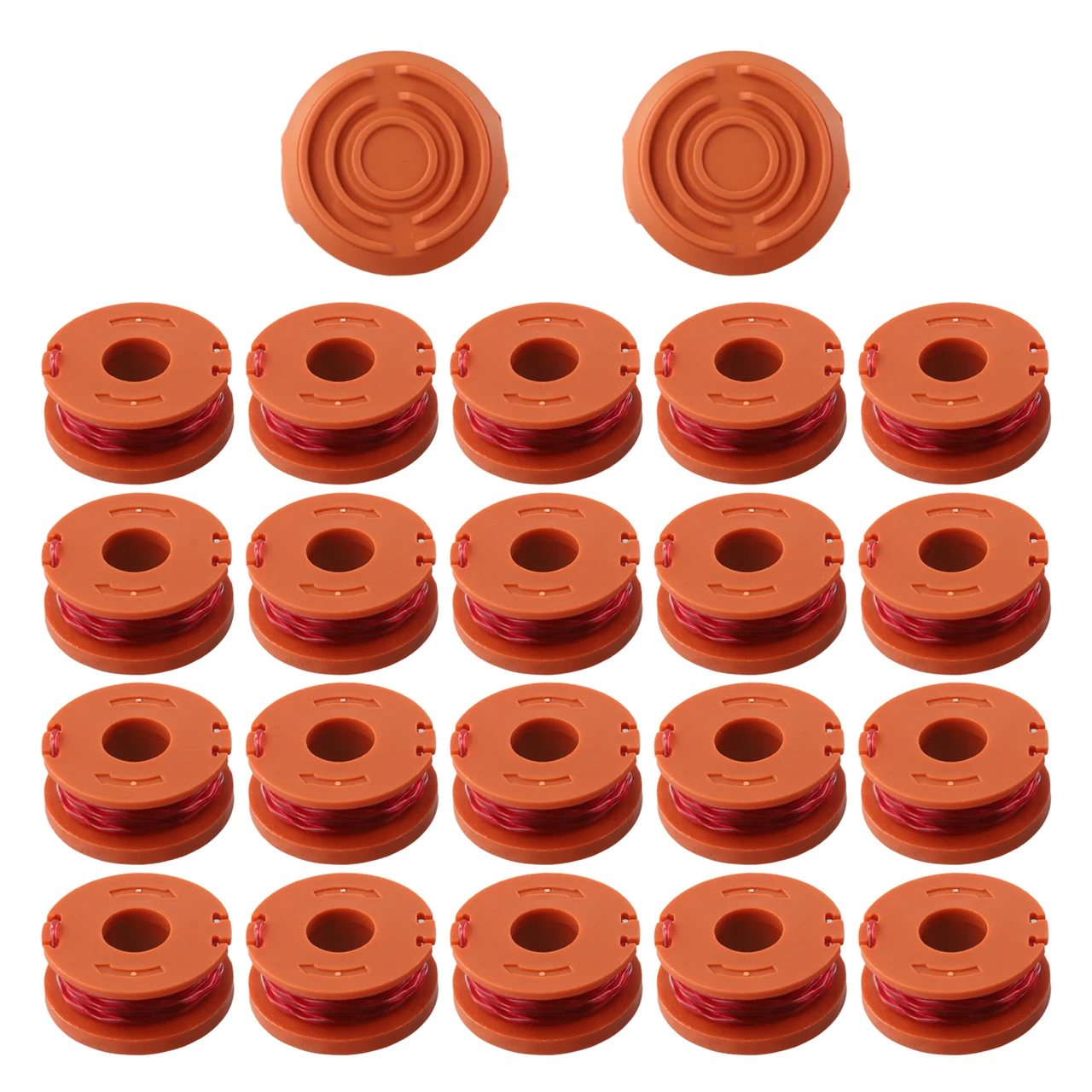 

20 Pcs Brush Cutter Trimmer Spool Cord With 2 Cap For Worx WA0010 WG154 WG163 WG180 Lawn Mower Replacement Accessories