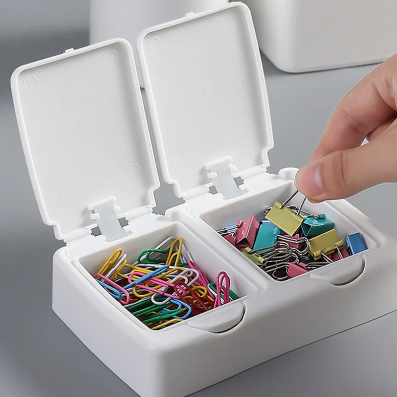 Desktop Pop-up Storage Box Mini Dust Proof Cotton Swabs Makeup Organizer Small Things Holder Case