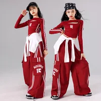 Filles K-pop haut court Joggers Cargo pantalon enfants Hip Hop Streetwear fille groupe vêtements ensembles enfants rue danse Jazz Costumes 5