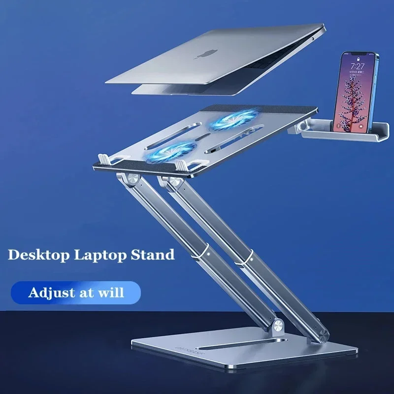 

Eary держатель для ноутбука, металлическая подставка для монитора для MacBook Air Pro, подставка для ноутбука с двойным охлаждающим вентилятором, поддержка игрового рабочего ТВ