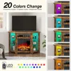 Fireplace Corner TV Stand, 47 Inch TV Stand with Power Outlets and LED Lights, Rustic TV Console, Entertainment Center Living 3