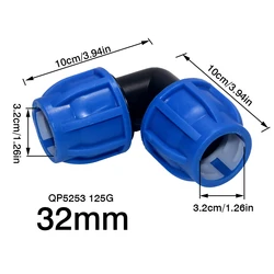 Elbow Plastic PE Tube Quick Valve Connector for Garden Irrigation Systems (32mm Elbow)