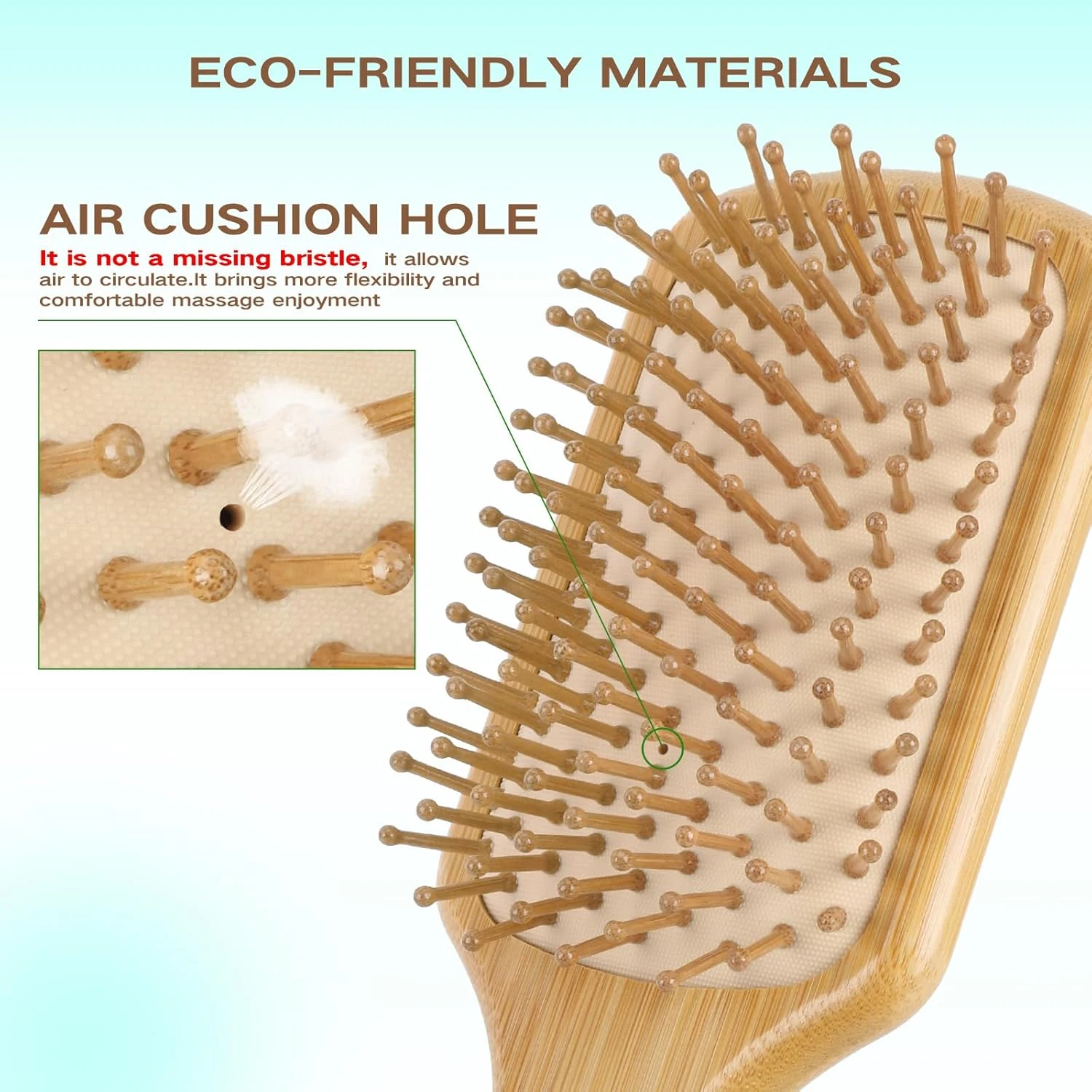 Deluxe Bamboo Hairbrush & Air Cushion Comb Set - Versatile & Gentle Haircare