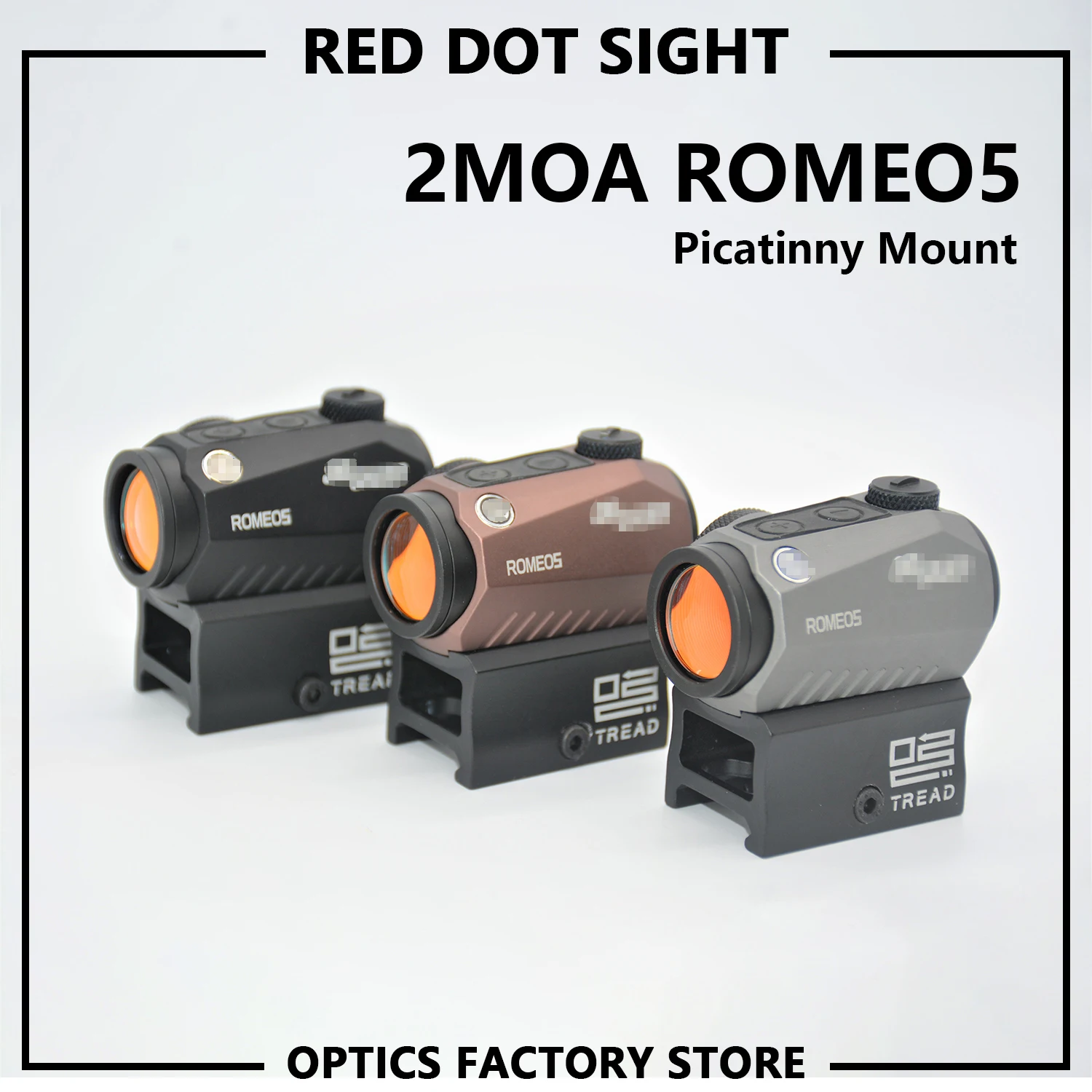 

ROMEO5 Red Dot Sight Holographic Reflex Compact 2 MOA Airsoft Riflescope Hunting Scope With Riser 20mm Rail Mount