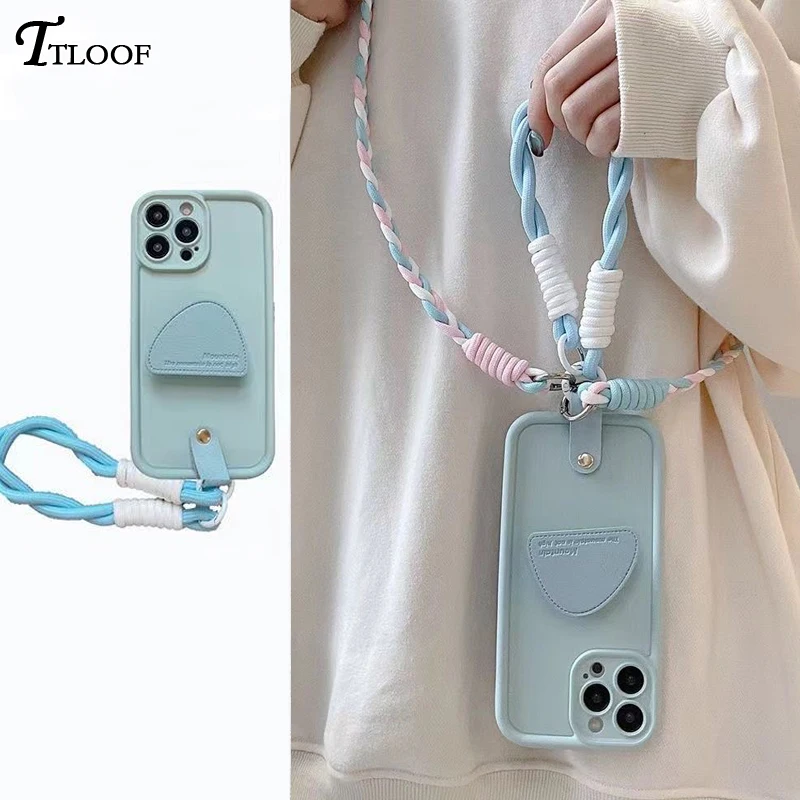 Versatile Crossbody Lanyard Wrist Strap Soft Silicone Phone Case