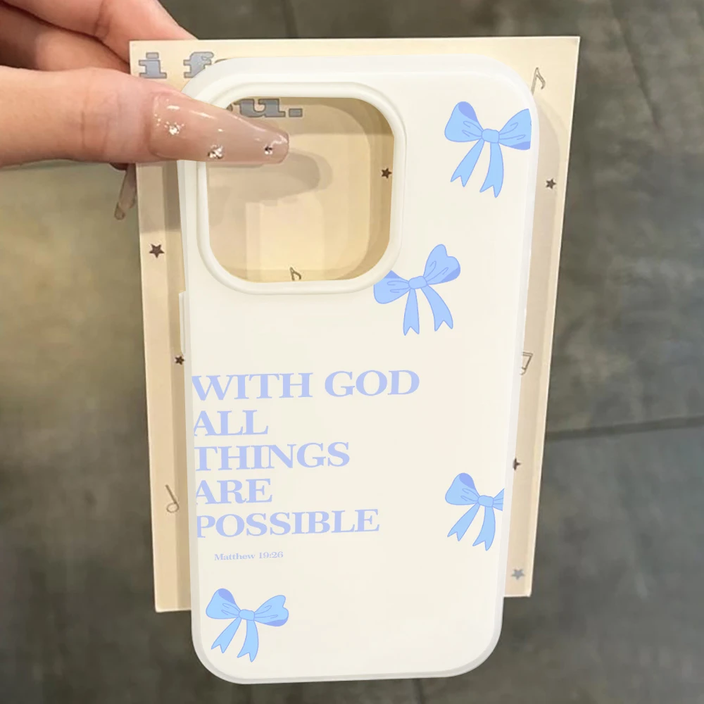Christian Bible Bow Girl Shockproof Silicone Phone Case
